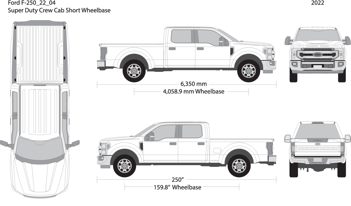 2022 Ford F 250 V04 Vehicle Wrap Template