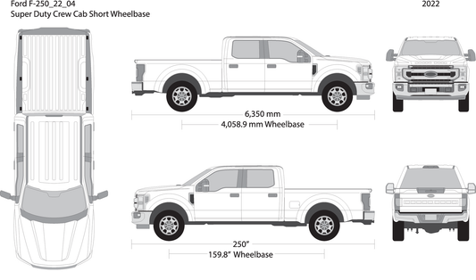 2022 Ford F 250 V04 Vehicle Wrap Template
