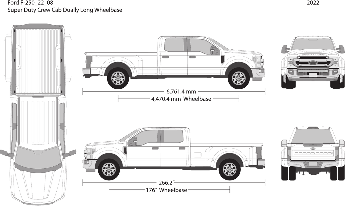 2022 Ford F-250 Vector Wrap Template - GravBase