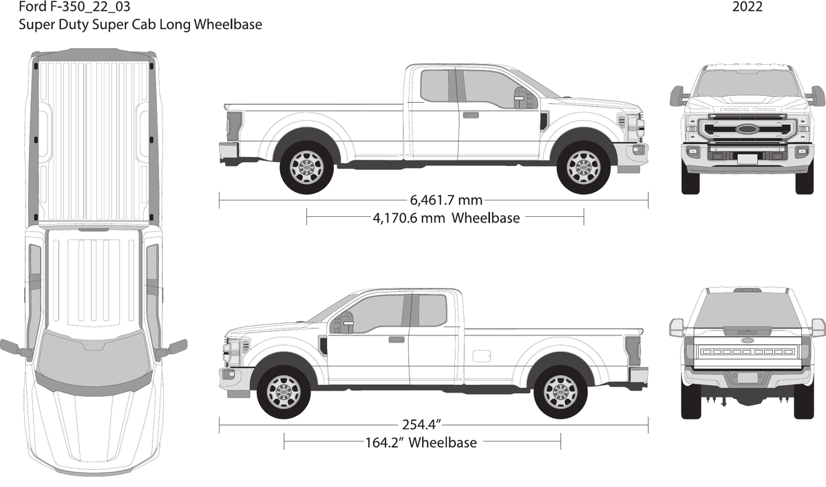 2022 Ford F-350 vector wrap template V03, Design-Ready PDF - GravBase
