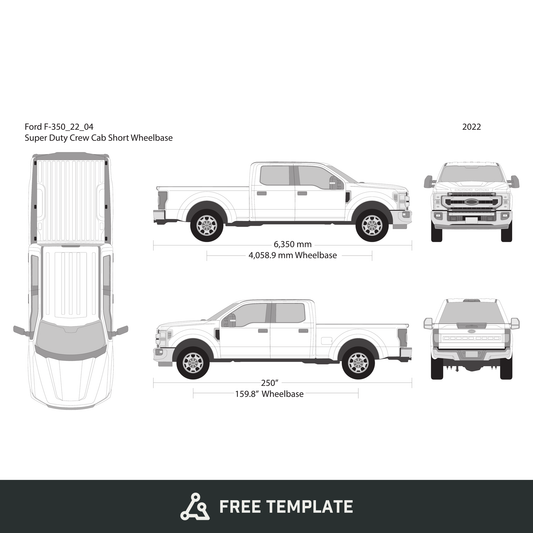 2022 Ford F-350 free vector vehicle wrap template - GravBase