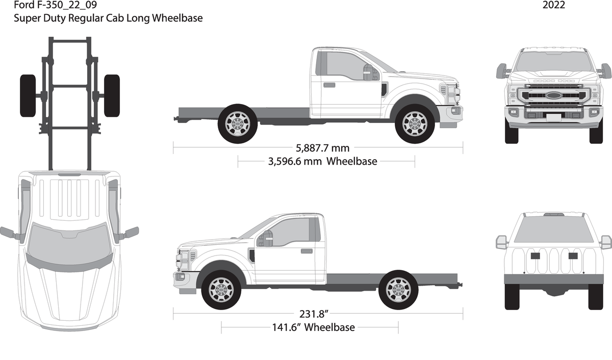 2022 Ford F 350 V09 Vehicle Wrap Template