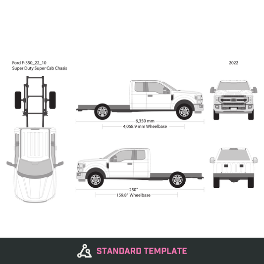 2022 Ford F-350 vector wrap template V10, Design-Ready PDF - GravBase
