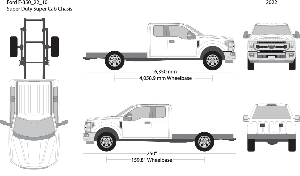 2022 Ford F 350 V10 Vehicle Wrap Template