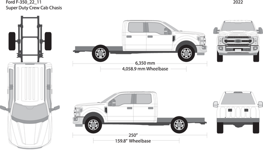 2022 Ford F 350 V11 Vehicle Wrap Template
