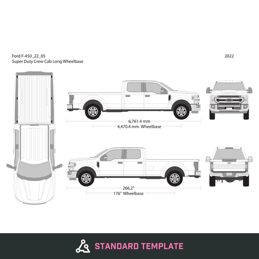 2022 Ford F-450 vector wrap template V05, Design-Ready PDF - GravBase