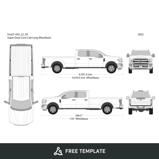 2022 Ford F-450 free vector vehicle wrap template - GravBase