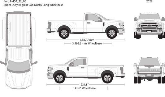 2022 Ford F-450 vector wrap template V06, Design-Ready PDF - GravBase