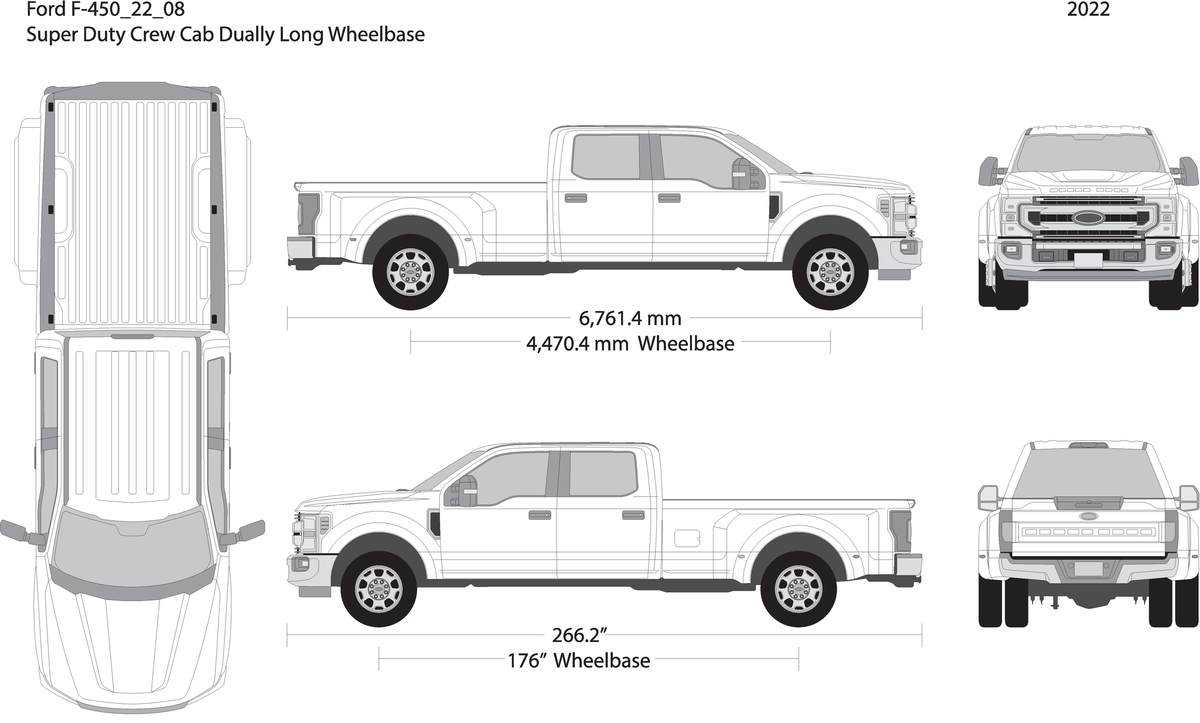 2022 Ford F 450 V08 Vehicle Wrap Template