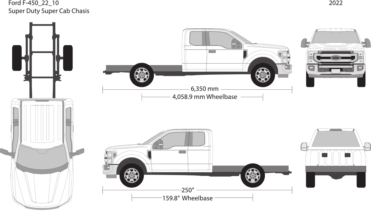2022 Ford F-450 vector wrap template V10, Design-Ready PDF - GravBase