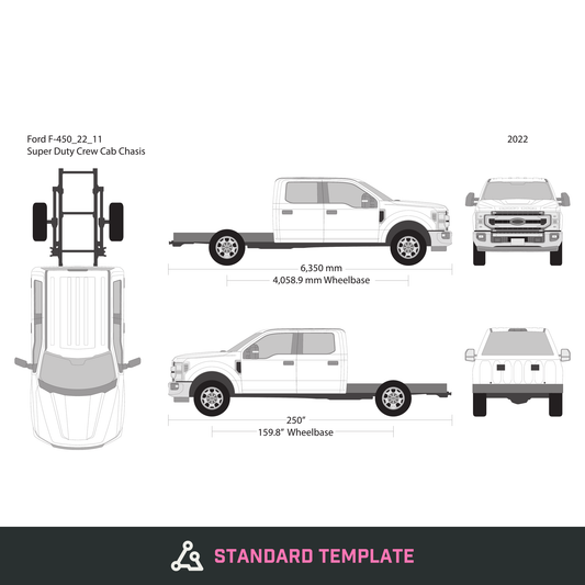 2022 Ford F-450 vector wrap template V11, Design-Ready PDF - GravBase