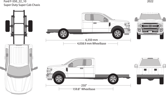2022 Ford F-550 vector wrap template V10, Design-Ready PDF - GravBase