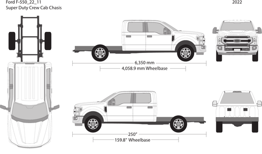 2022 Ford F-550 vector wrap template V11, Design-Ready PDF - GravBase
