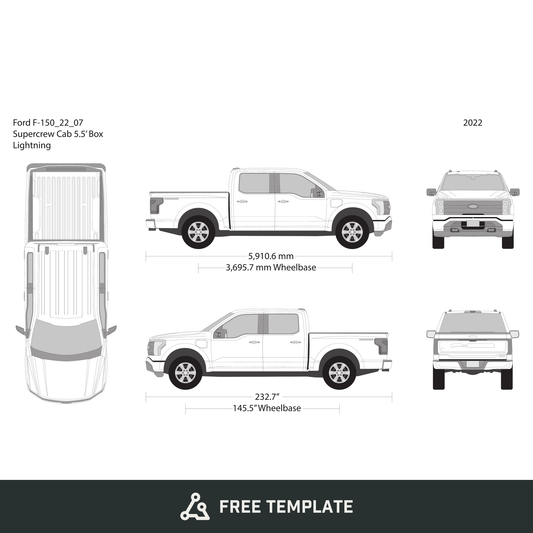 2022 Ford Lightning free vector vehicle wrap template - GravBase