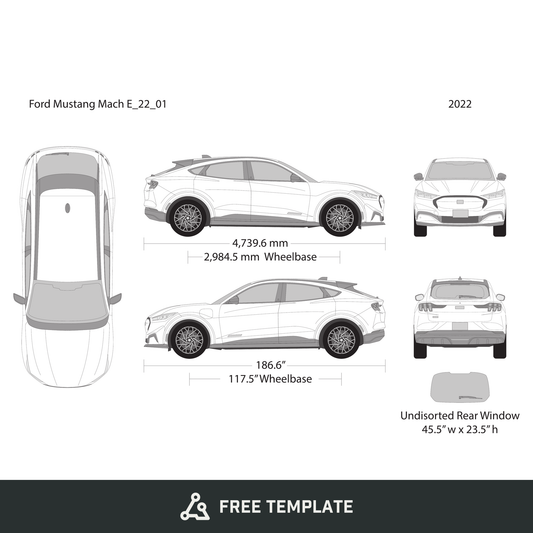 2022 Ford Mustang Mach E free vector vehicle wrap template - GravBase