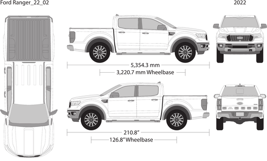 2022 Ford Ranger vector wrap template V02, Design-Ready PDF - GravBase