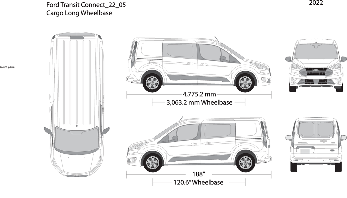 2022 Ford Transit Connect V05 Vehicle Wrap Template