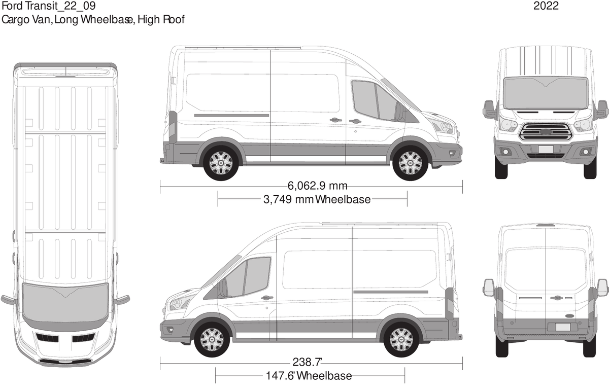 2022 Ford Transit Sliding Doors vector wrap template V09, Design-Ready PDF - GravBase