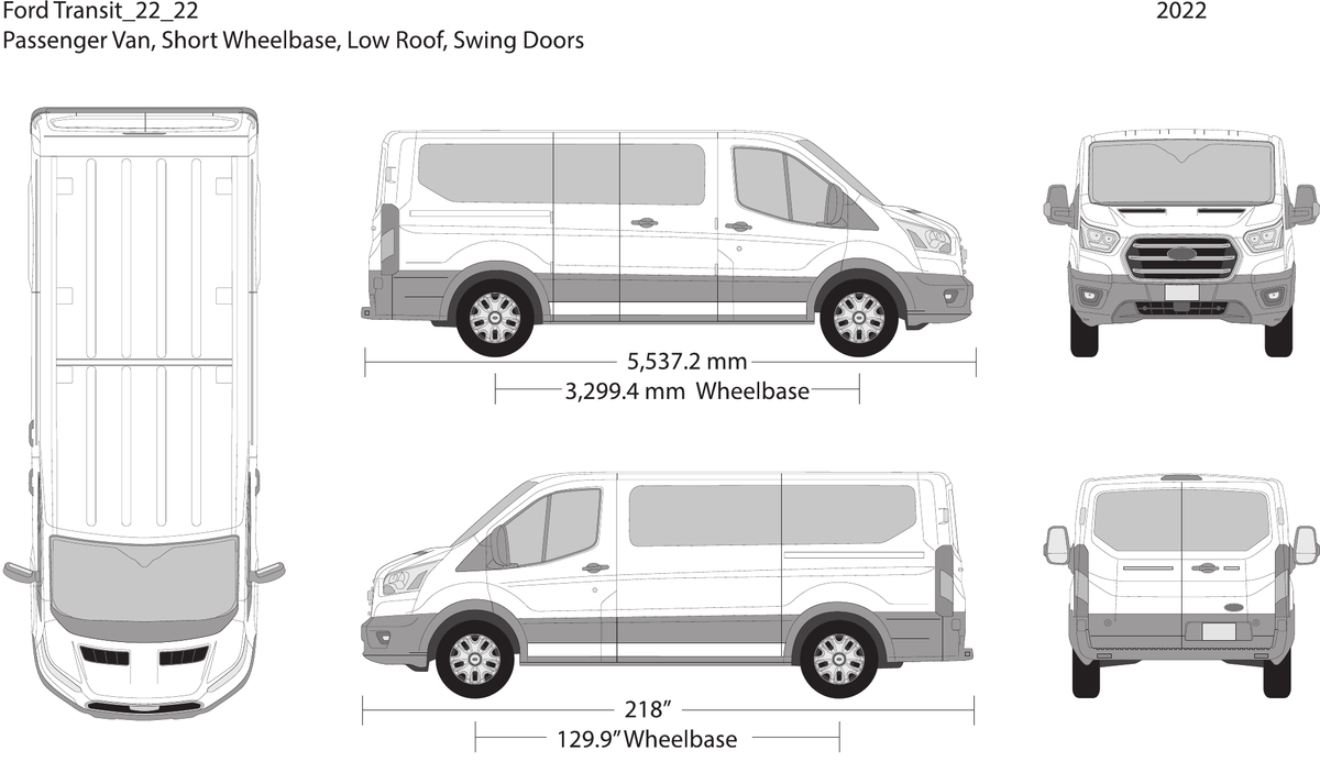 2022 Ford Transit Swing Doors vector wrap template V22, Design-Ready PDF - GravBase