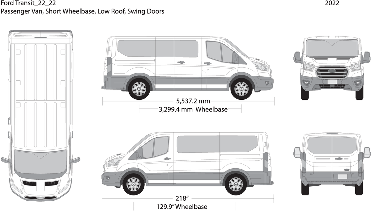 2022 Ford Transit Swing Doors V22 Vehicle Wrap Template