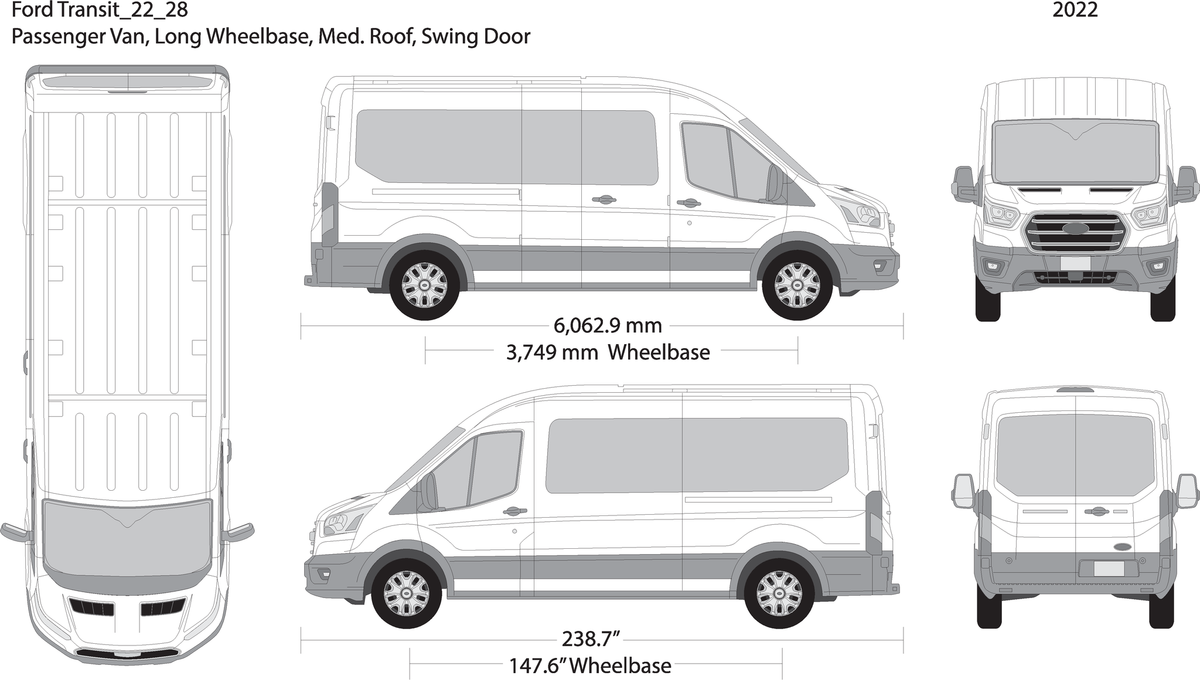 2022 Ford Transit Swing Doors V28 Vehicle Wrap Template