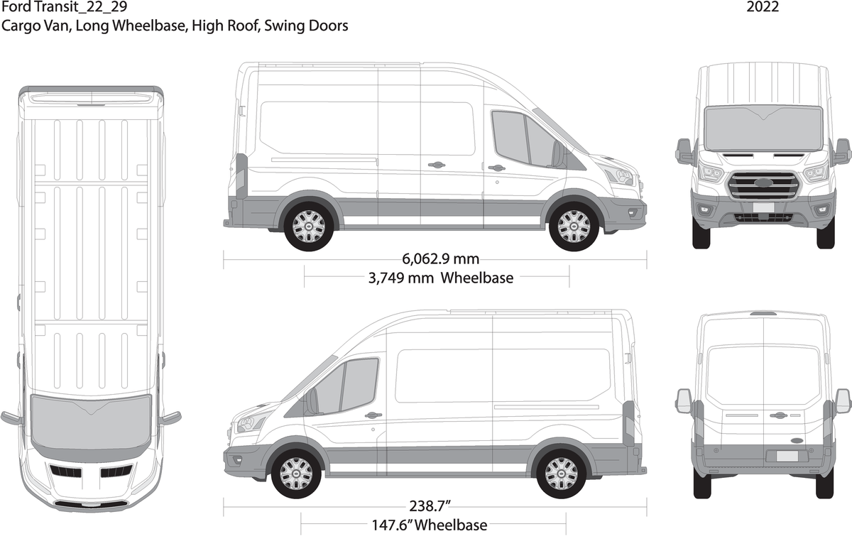 2022 Ford Transit Swing Doors V29 Vehicle Wrap Template