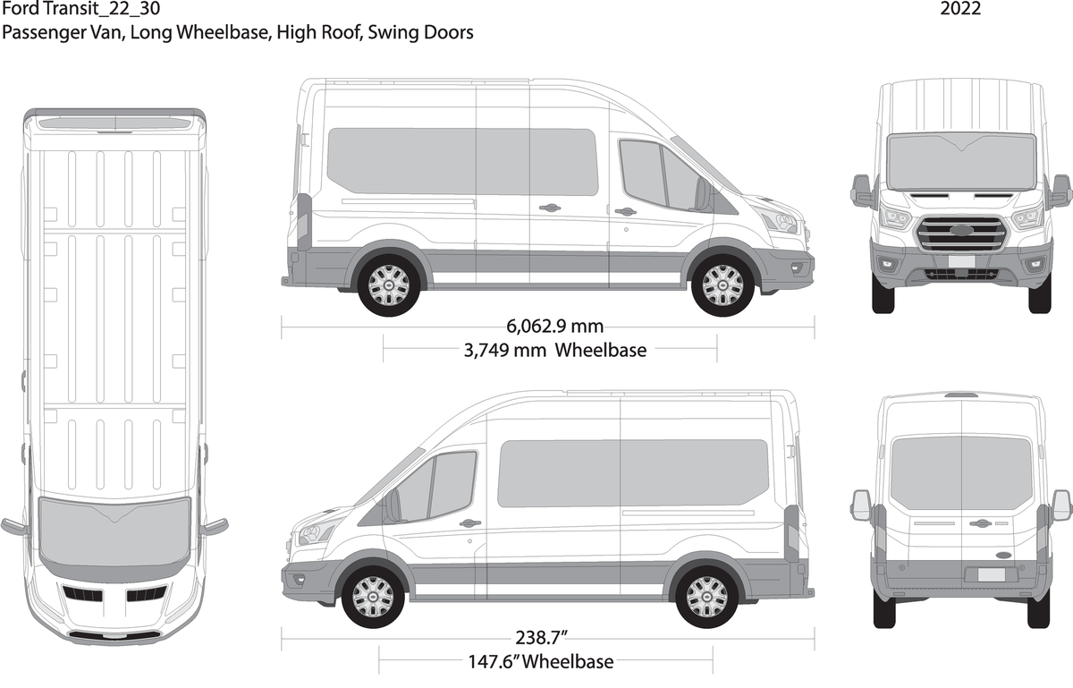 2022 Ford Transit Swing Doors V30 Vehicle Wrap Template