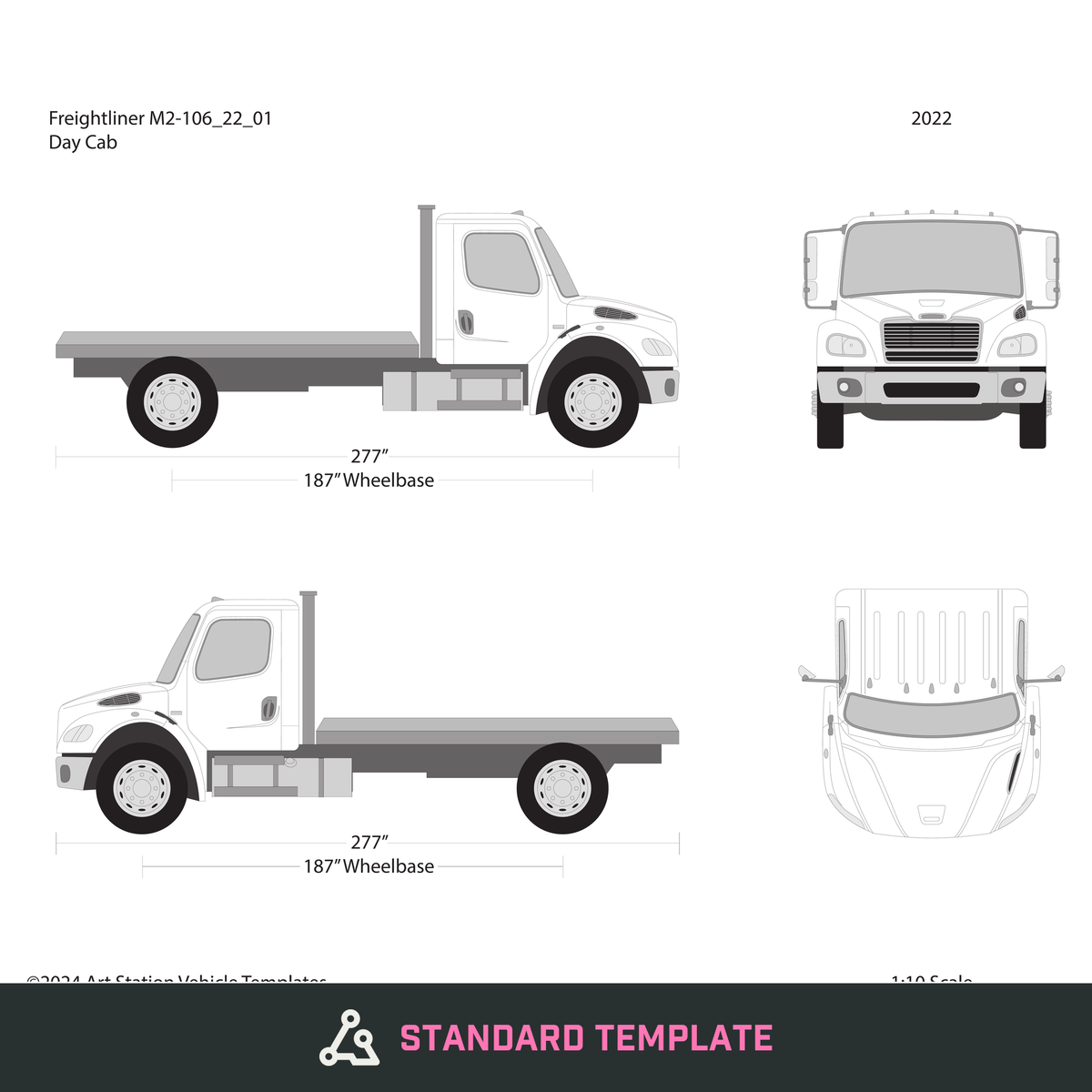 2022 Freightliner M2-106 vector wrap template V01, Design-Ready PDF - GravBase