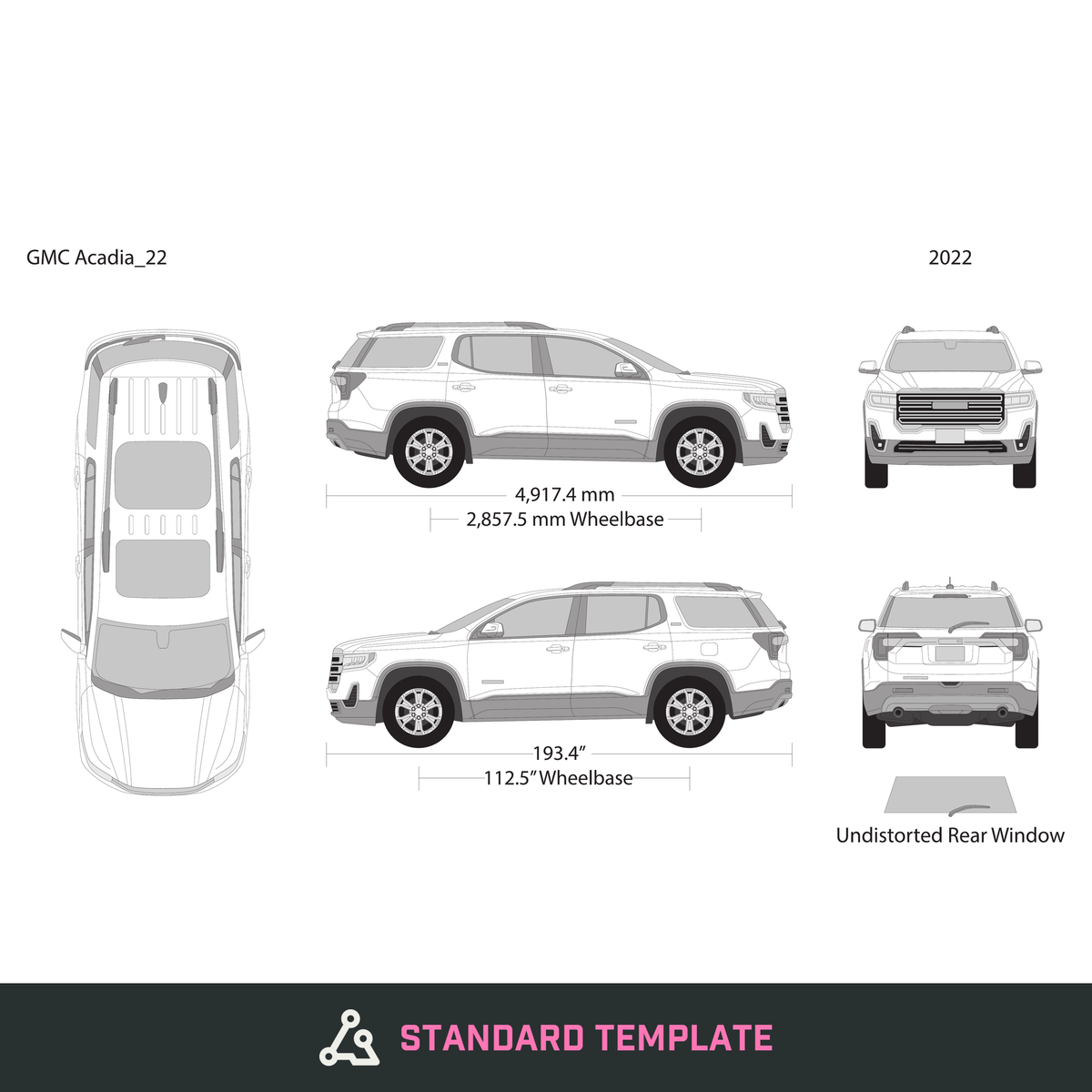 2022 GMC Acadia vector wrap template, Design-Ready PDF - GravBase
