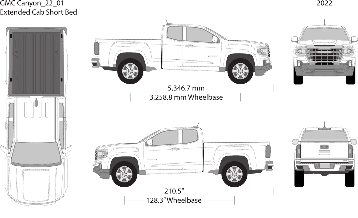 2022 GMC Canyon vector wrap template V01, Design-Ready PDF - GravBase