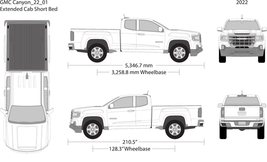 2022 GMC Canyon vector wrap template V01, Design-Ready PDF - GravBase