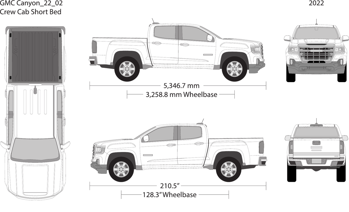 2022 GMC Canyon vector wrap template V02, Design-Ready PDF - GravBase