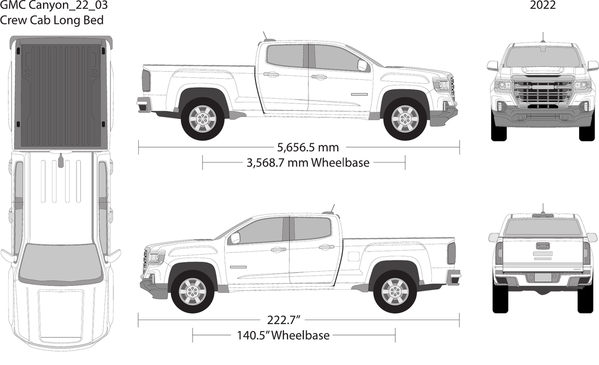 2022 GMC Canyon vector wrap template V03, Design-Ready PDF - GravBase
