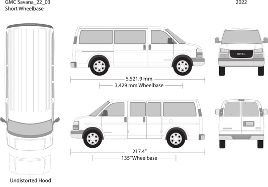 2022 GMC Savana vector wrap template V03, Design-Ready PDF - GravBase