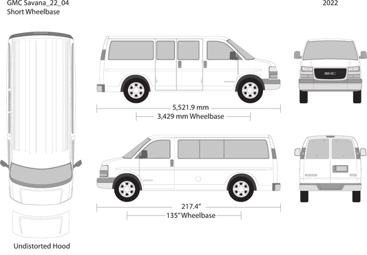 2022 GMC Savana vector wrap template V04, Design-Ready PDF - GravBase