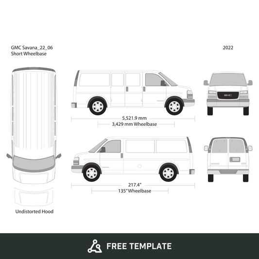 2022 GMC Savana free vector vehicle wrap template - GravBase