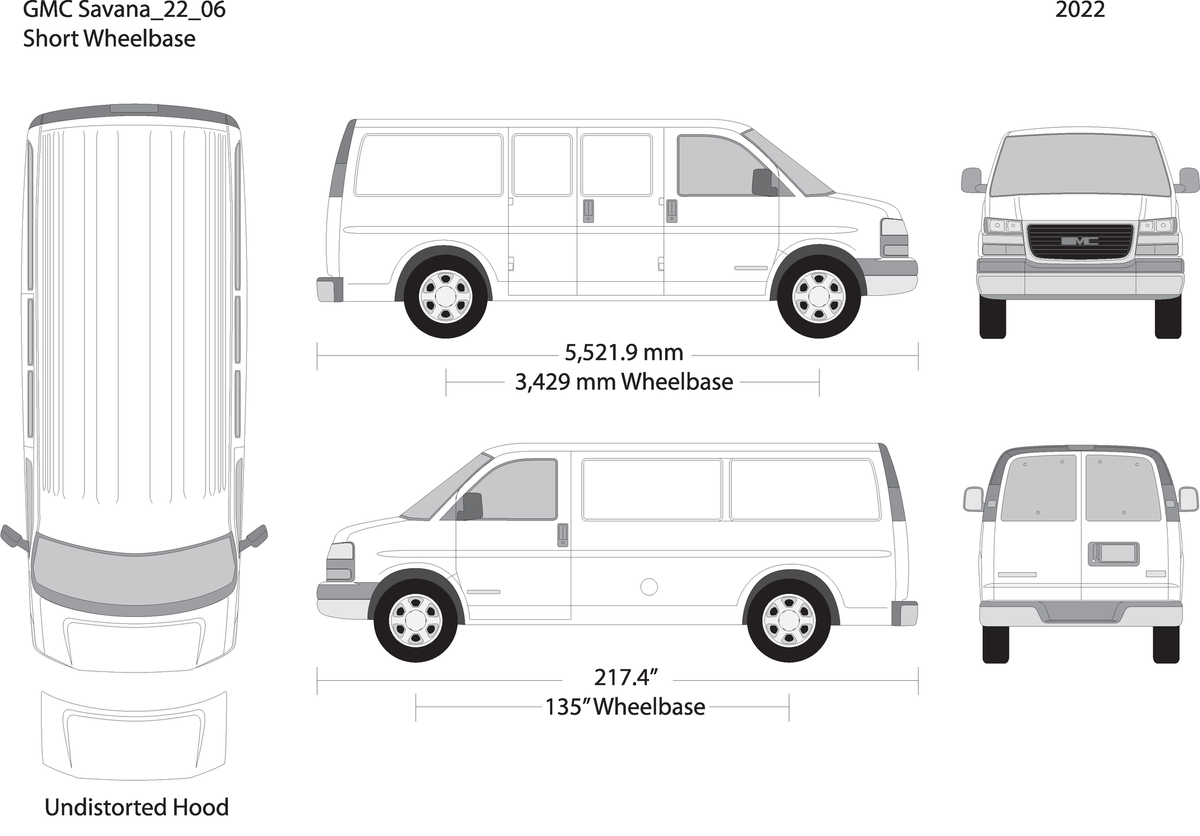 2022 Gmc Savana V06 Vehicle Wrap Template