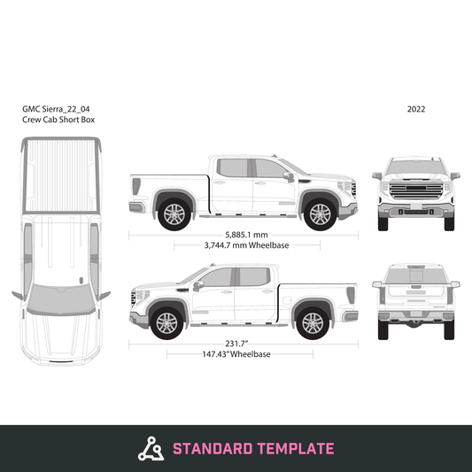 2022 GMC Sierra 1500 vector wrap template V04, Design-Ready PDF - GravBase