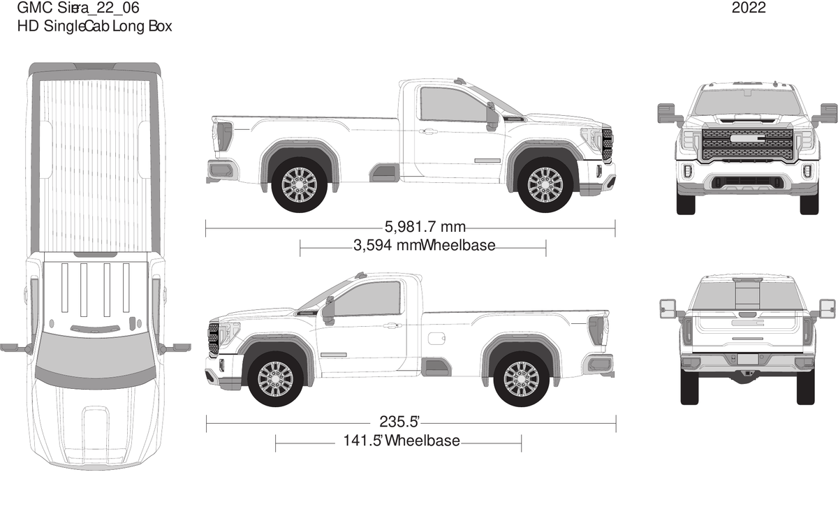 2022 GMC Sierra 2500-3500 HD vector wrap template V06, Design-Ready PDF - GravBase