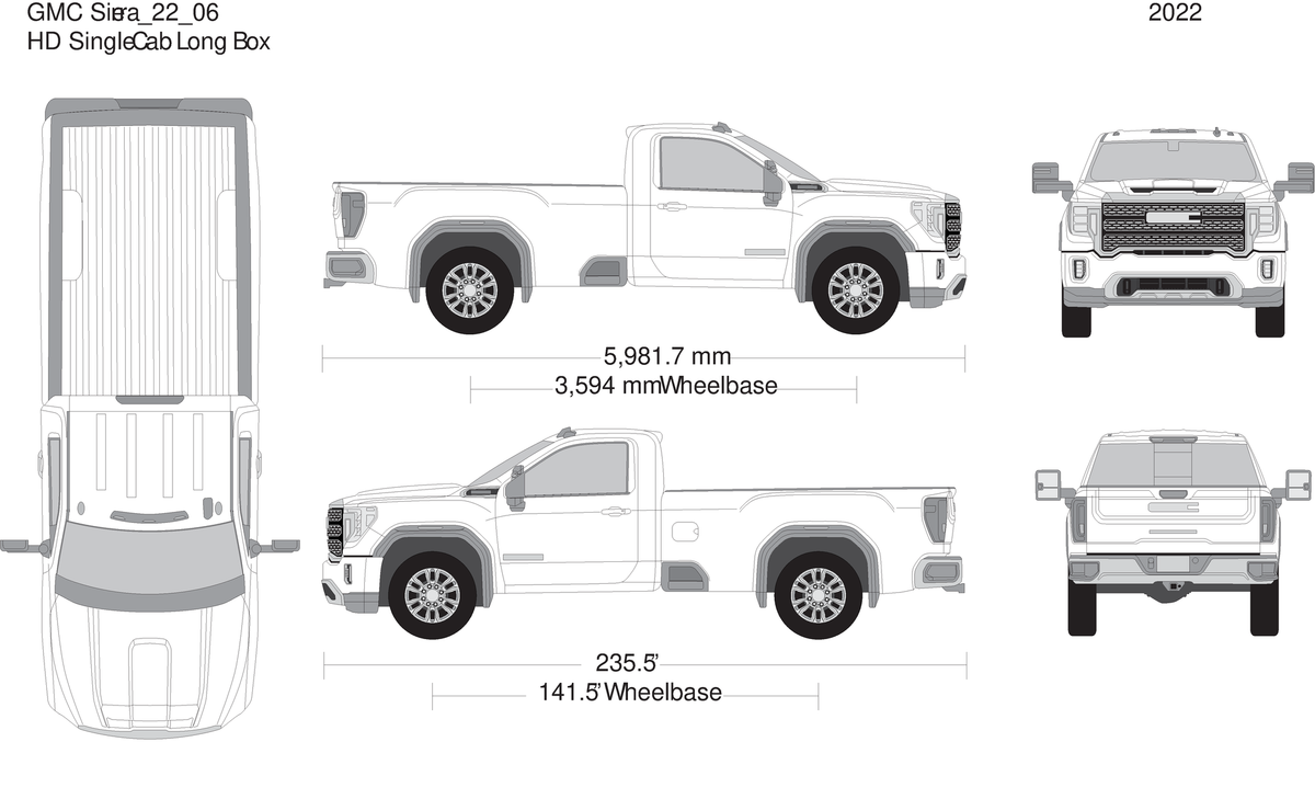 2022 Gmc Sierra 2500 3500 Hd V06 Vehicle Wrap Template