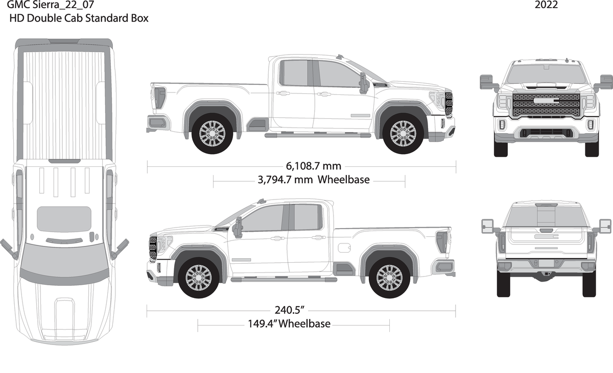 2022 Gmc Sierra 2500 3500 Hd V07 Vehicle Wrap Template