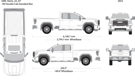 2022 Gmc Sierra 2500 3500 Hd V07 Vehicle Wrap Template