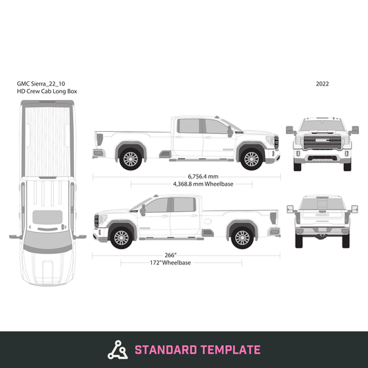 2022 GMC Sierra 2500-3500 HD vector wrap template V10, Design-Ready PDF - GravBase