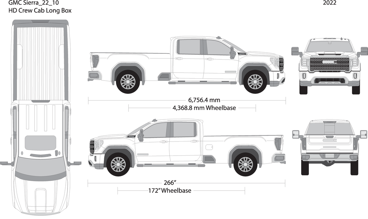 2022 Gmc Sierra 2500 3500 Hd V10 Vehicle Wrap Template
