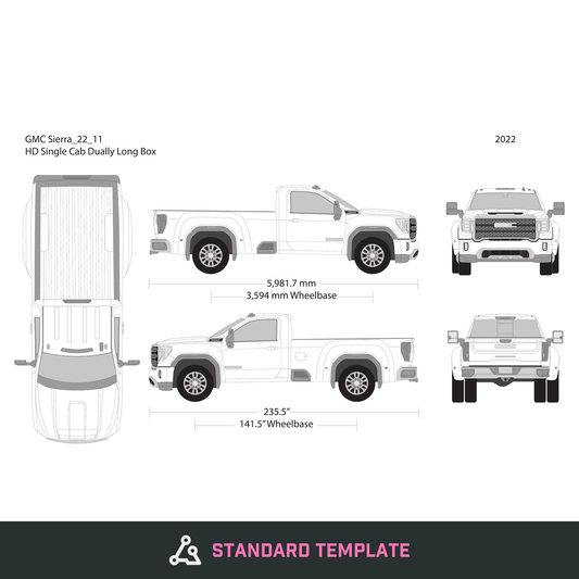 2022 GMC Sierra 2500-3500 HD vector wrap template V11, Design-Ready PDF - GravBase