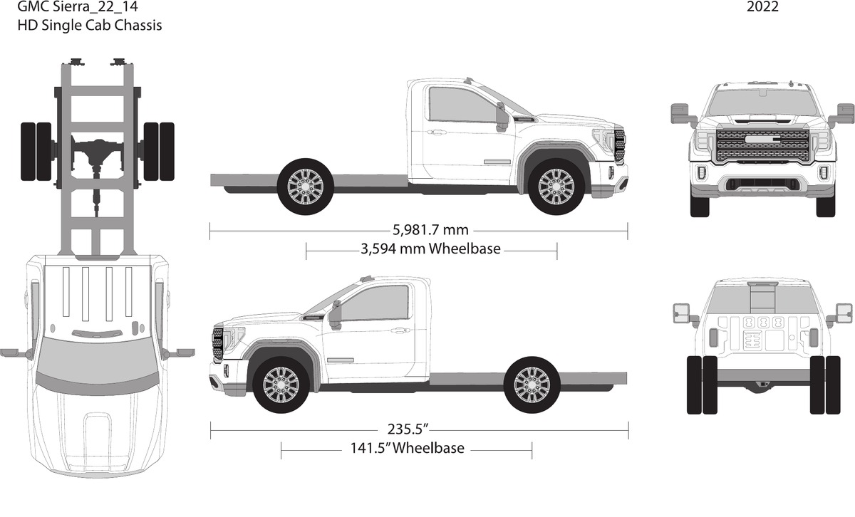 2022 GMC Sierra 2500-3500 HD Vector Wrap Template - GravBase