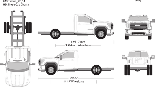 2022 GMC Sierra 2500-3500 HD vector wrap template V14, Design-Ready PDF - GravBase