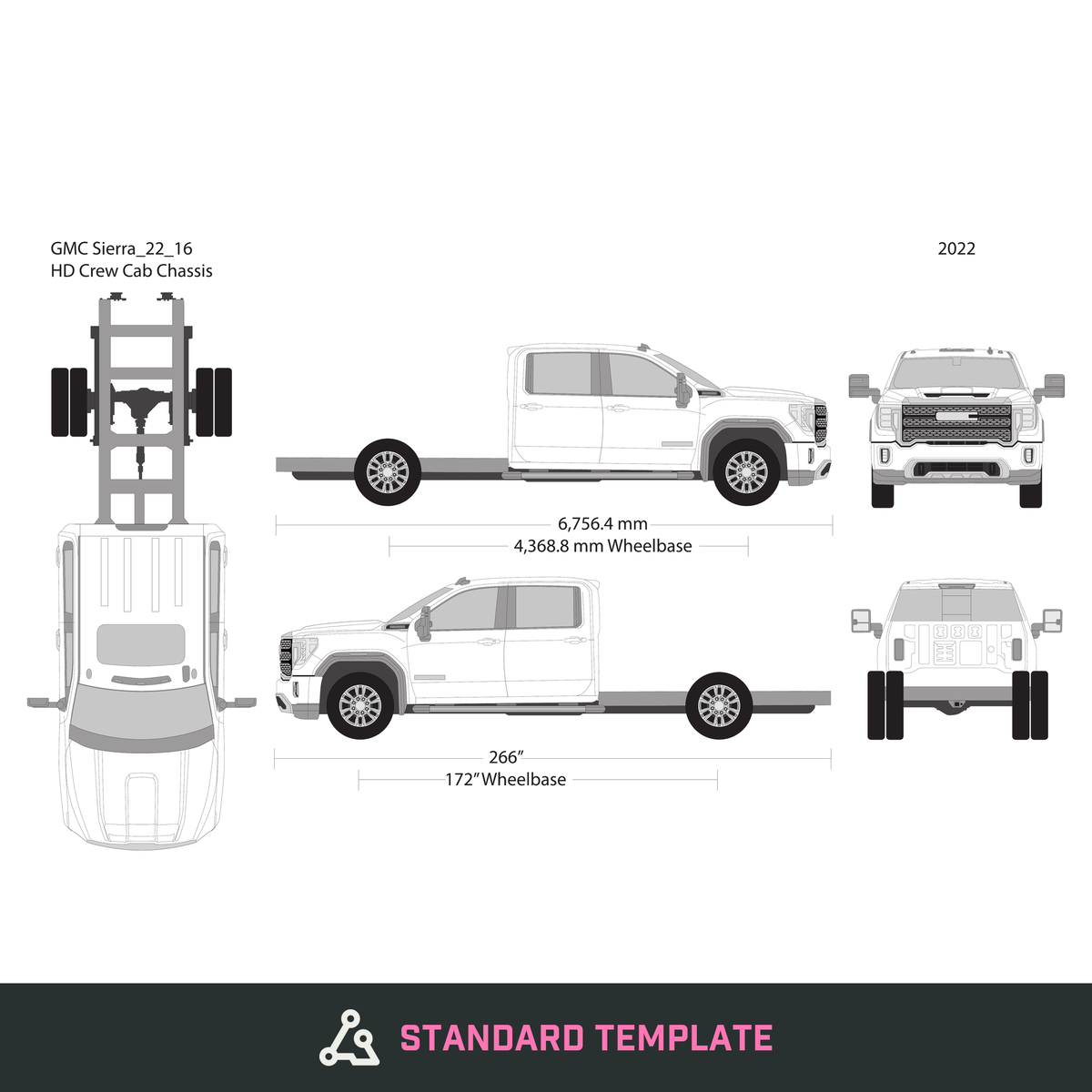 2022 GMC Sierra 2500-3500 HD vector wrap template V16, Design-Ready PDF - GravBase