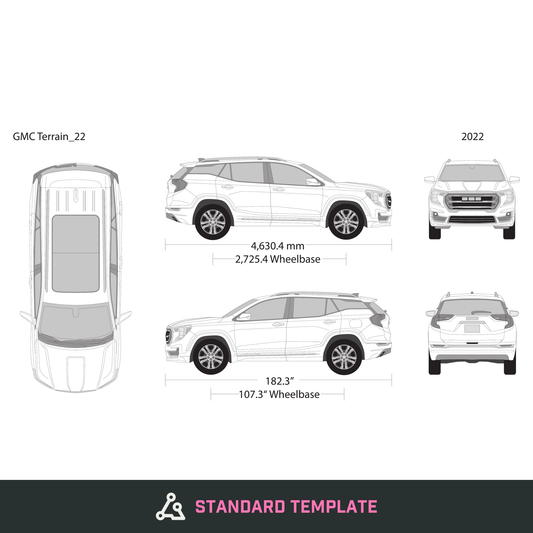 2022 GMC Terrain vector wrap template, Design-Ready PDF - GravBase