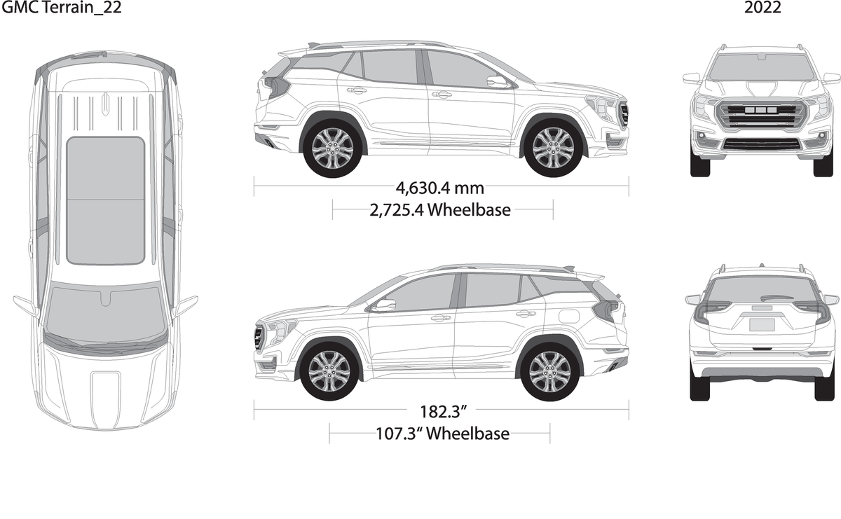 2022 Gmc Terrain V22 Vehicle Wrap Template